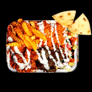 Combo Chicken and Gyro over Rice Platter